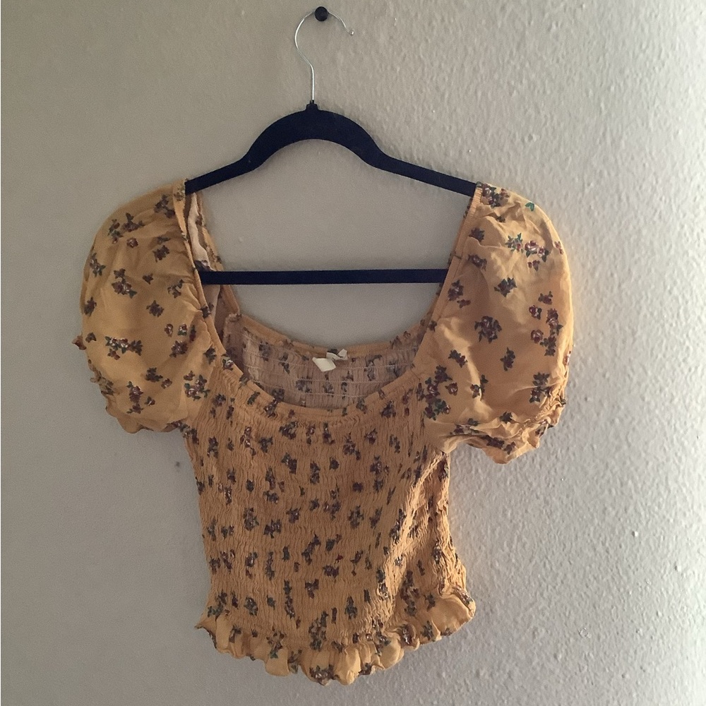 Yellow milkmaid top